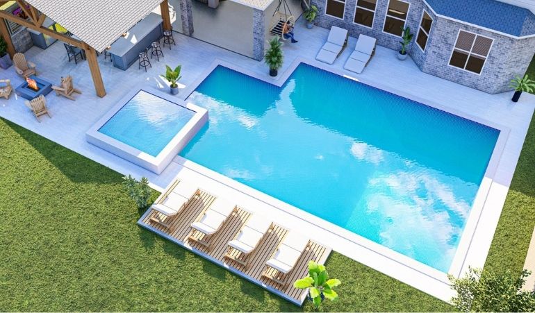 Custom exterior amenities and pool construction in Southern California